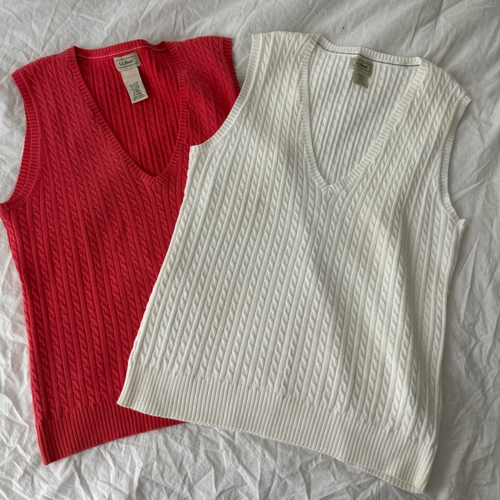 SET OF 2 Vintage LL Bean Sweater Vests Size Large